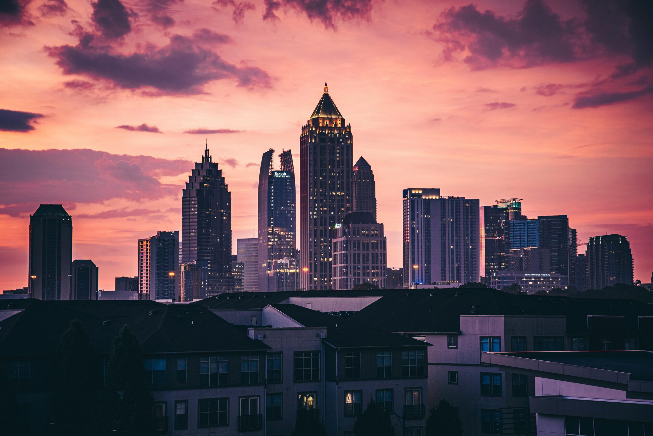 Atlanta skyline at dusk